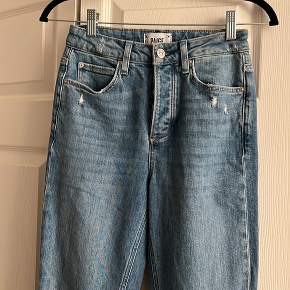 PAIGE Sarah Vintage High Rise Straight Ankle Jean in Juliette Destructed - Picture 4 of 9